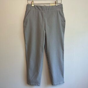 Max Studio Women’s Pull On Blue & White Stretch Striped Trouser Pant L Large NWT